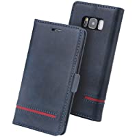 Sinjoro Cuero PU Retro y Elegante Cubierta Suave con [Ranuras para Tarjetas][Cierre Magnético] TPU Parachoques Cover…